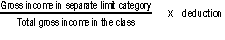 Gross income in separate limit category ÷ Total gross income in the class × deduction