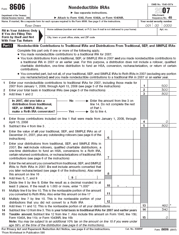 Form 8606 - Rose Green