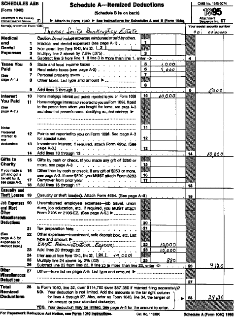 Sample Schedule A