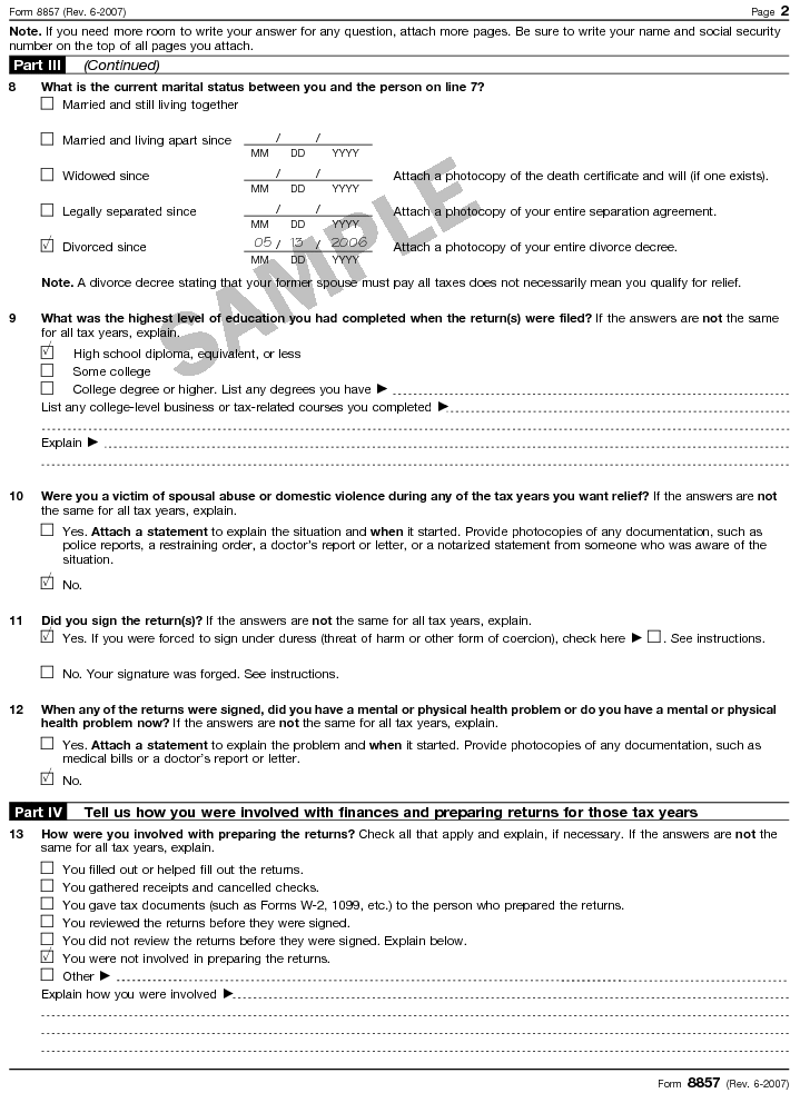 Boulder's filled-in Form 8857 page 1