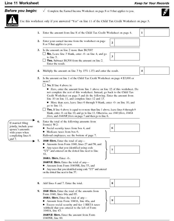 Line 11 Worksheet