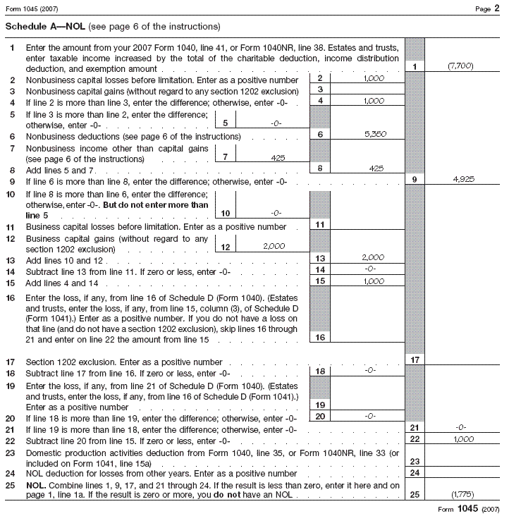 Form 1045, page 2