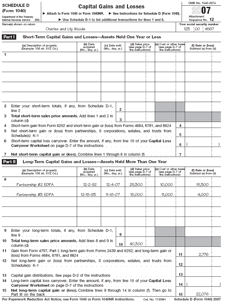 Schedule D (Form 1040), page 1 