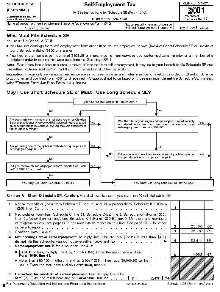 Schedule SE, page 1