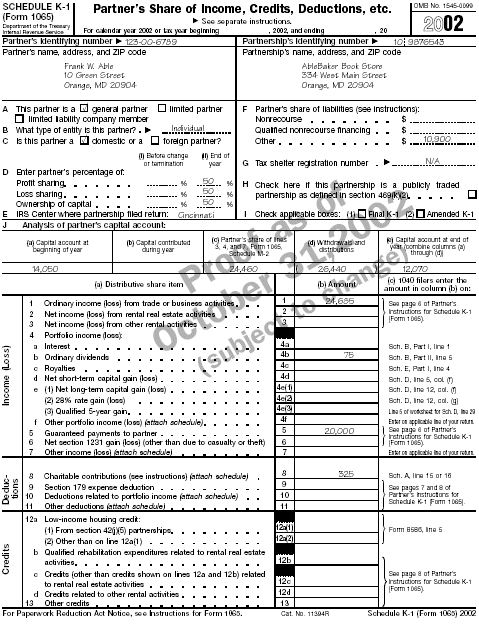 Schedule K–1 page 1