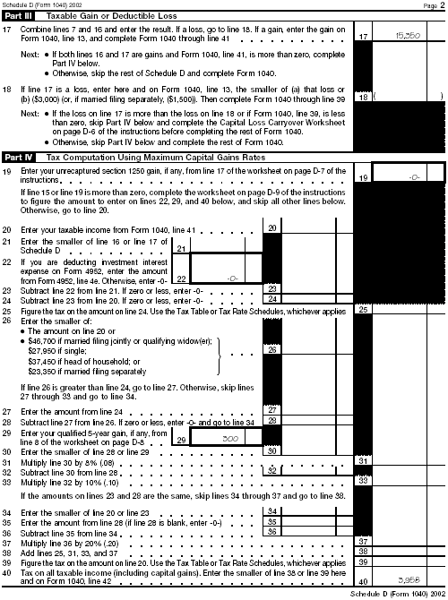 Schedule D, page 2