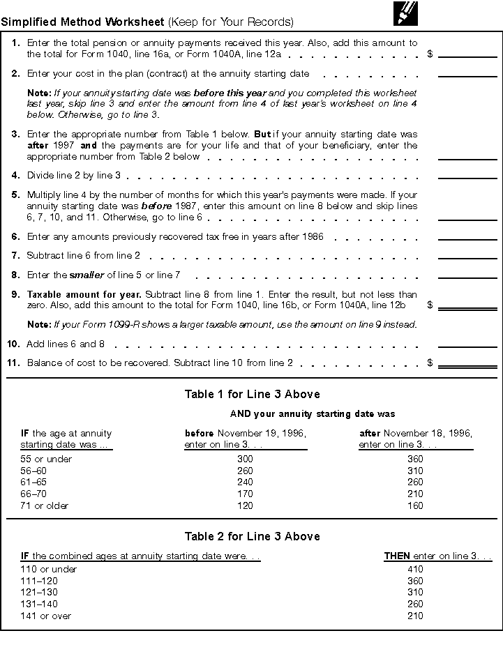 Simplified Method Worksheet