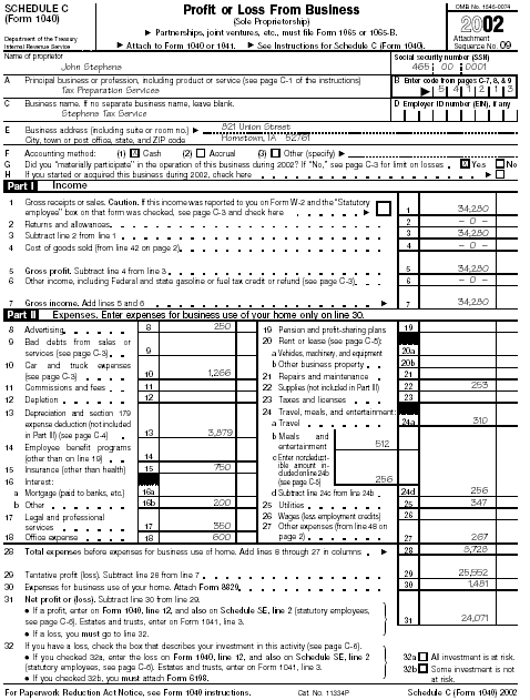 John Stephen's—Schedule C