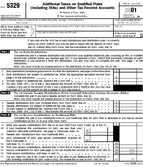 Form 5329, page 1 Paul Jones