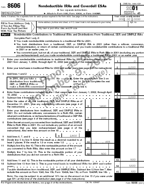  Form 8606 - Bill King $100