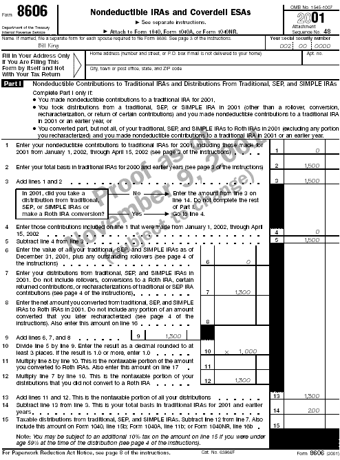  Form 8606 - Bill King $200