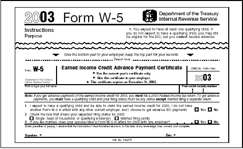 top of form W-5