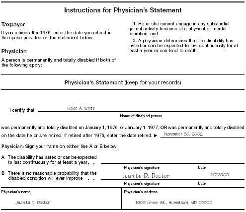 Helen's physician's statement