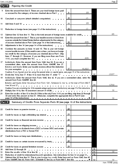 Form 1116, page 2 for Betsy Wilson 