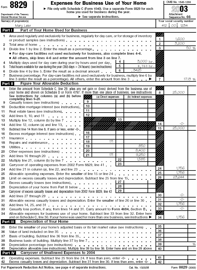 Figure B—Part I of Form 8829