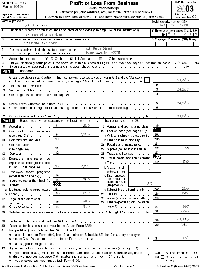 John Stephen's—Schedule C