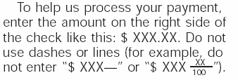 To help us process your payment paragraph