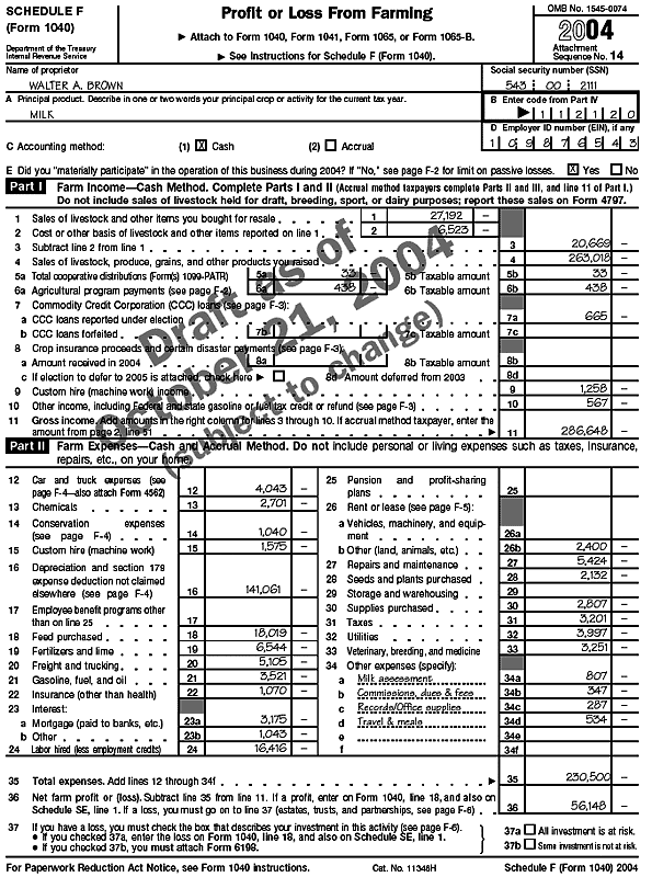 Schedule F (Form 1040) - page 1