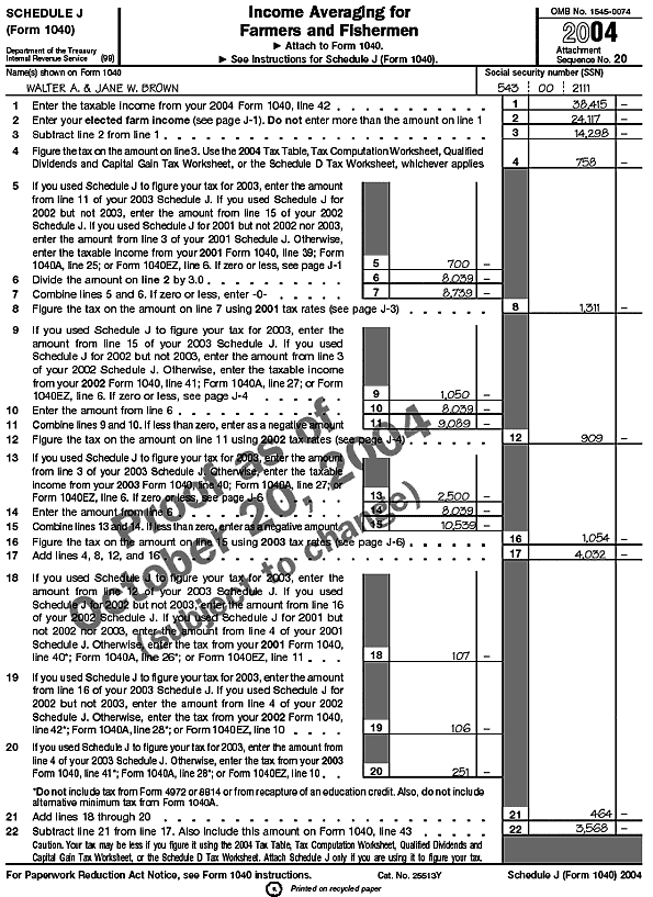 Schedule J (Form 1040) - page 1