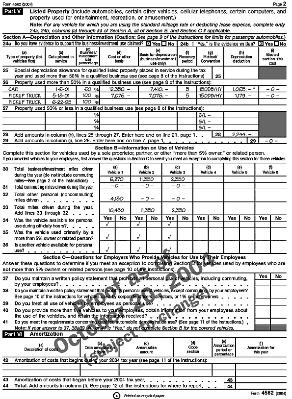 Form 4562 - page 2