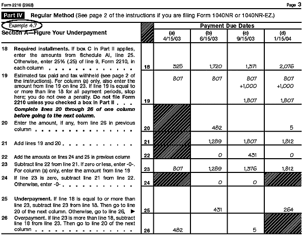 Form 2210, page 2 (Examples 4.7 and 4.9)Form: 2210 Filled-in examples