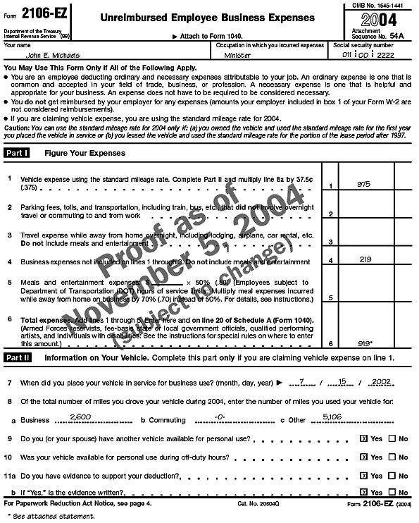 Form 2106–EZ 