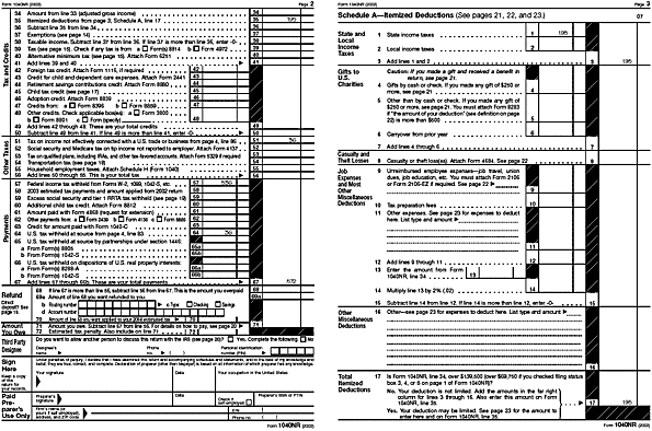 Form 1040NR pg 2&3