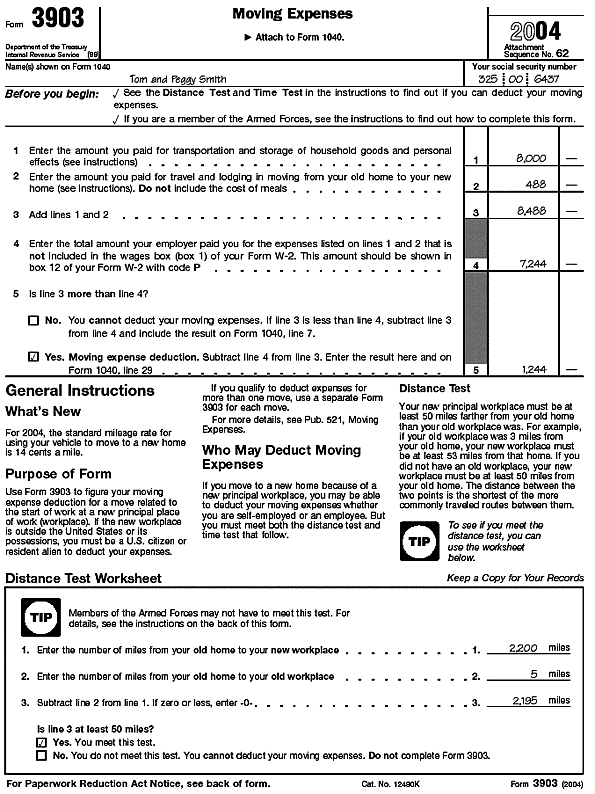 Form 3903--Smith