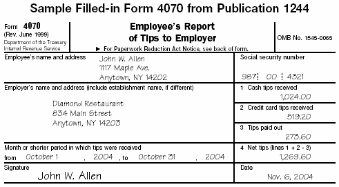 Filled-in Form 4070