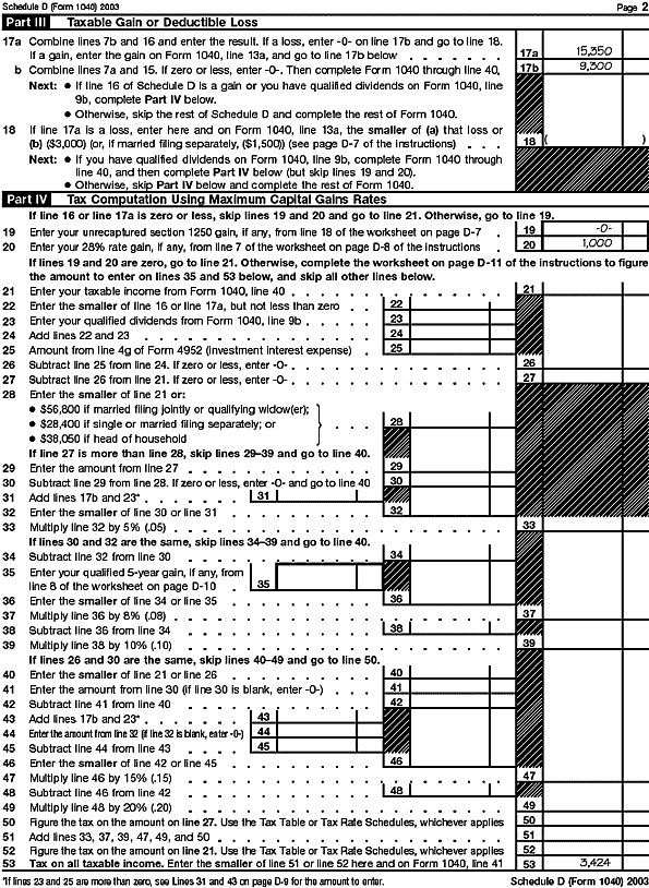 Schedule D, page 2