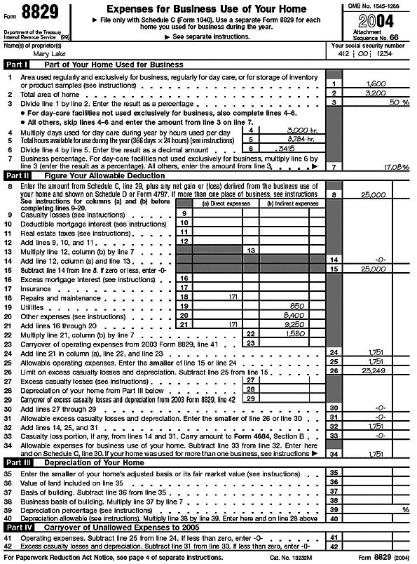 Figure B—Part I of Form 8829