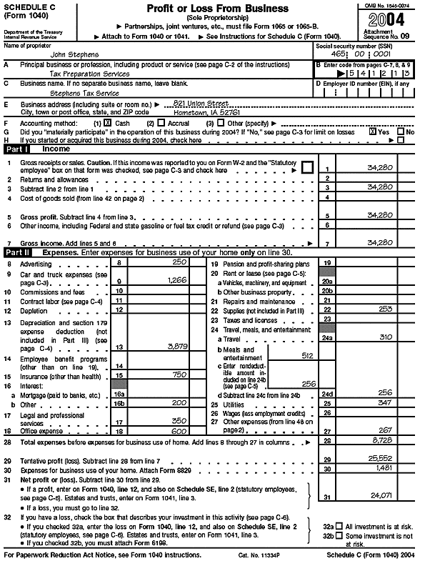 John Stephen's—Schedule C