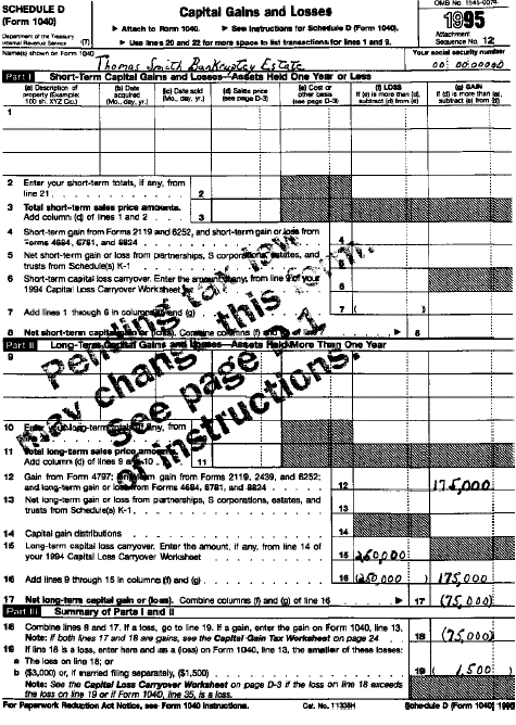 Sample Schedule D