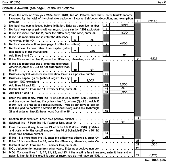 Form 1045, page 2