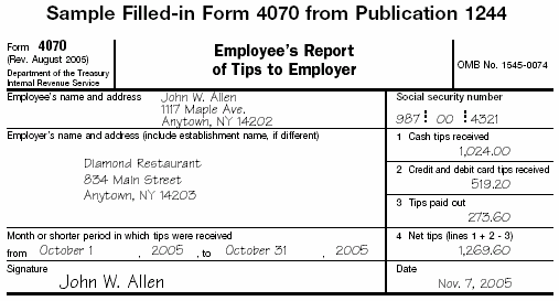 Filled-in Form 4070