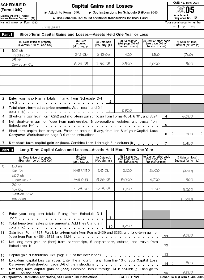 Schedule D (Form 1040)