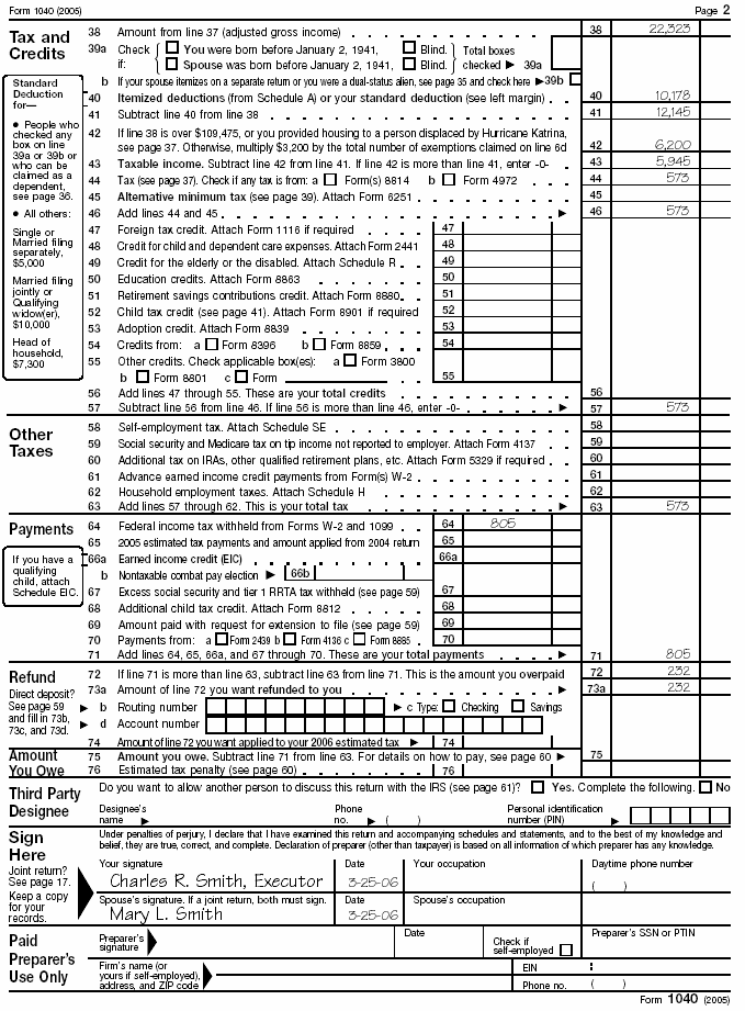 Page 2 of Form 1040 for John R. Smith