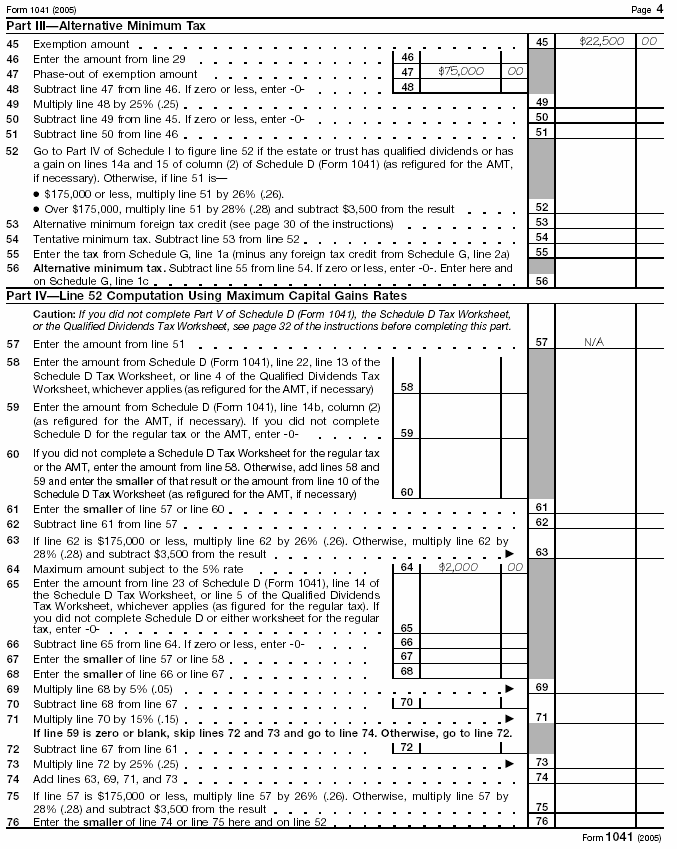 Page 3 of Form 1041 for the estate of John R. Smith