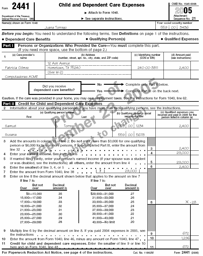 Form 2441,Forms: 2441Page 1