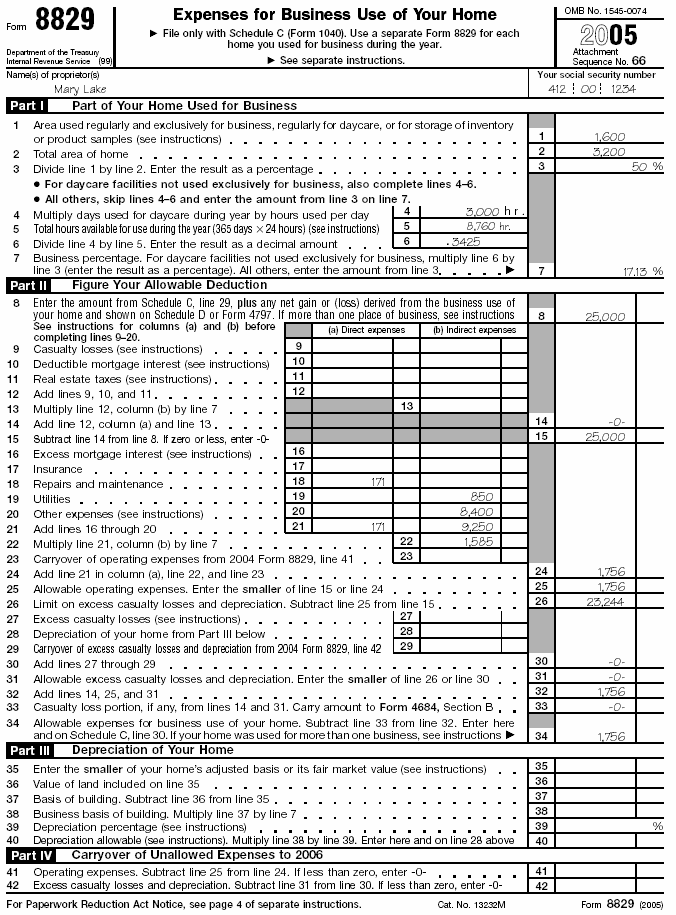 Figure B—Part I of Form 8829