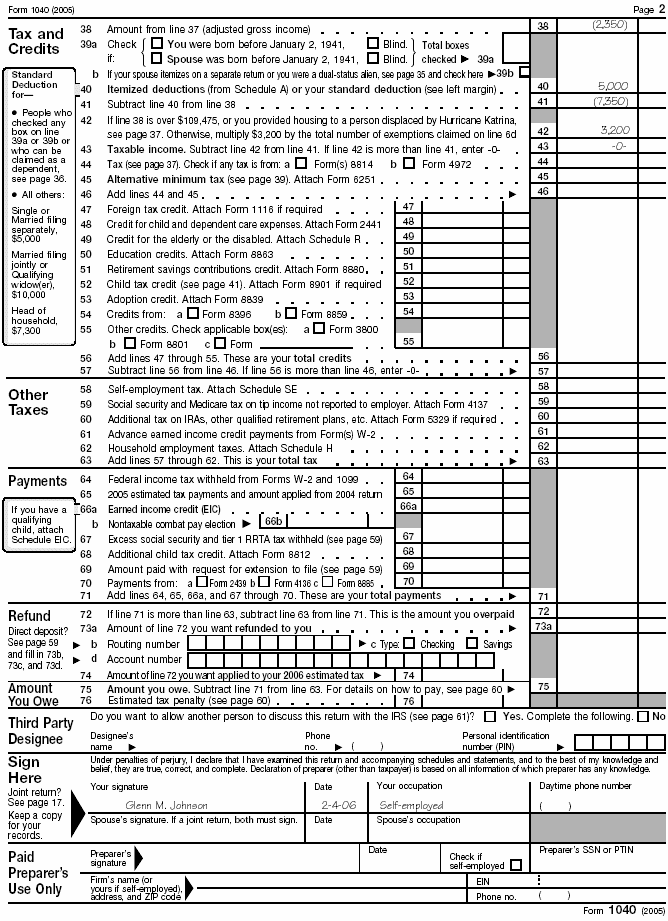 Form 1040, page 2