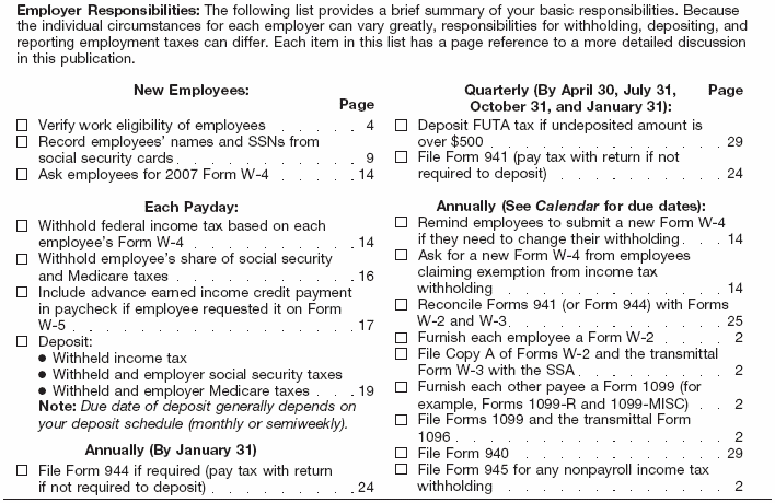 Employer Responsibilities