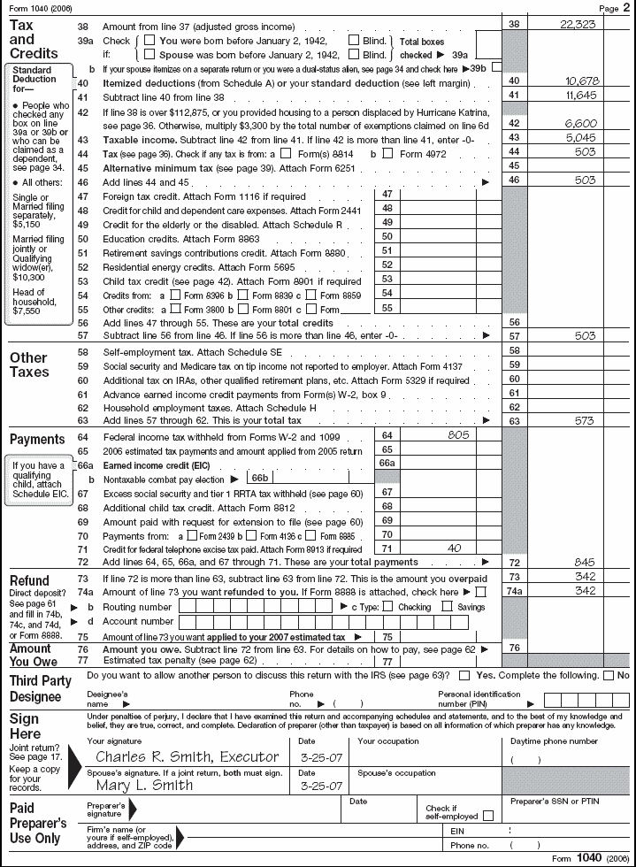 Page 2 of Form 1040 for John R. Smith