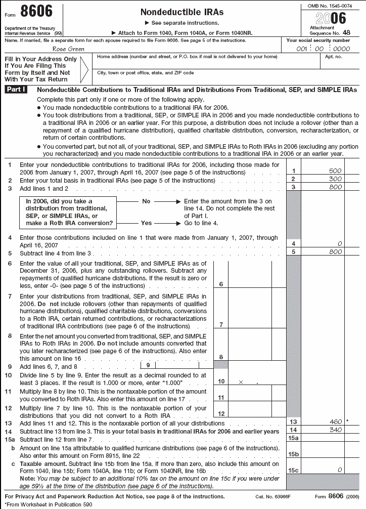 Form 8606 - Rose Green