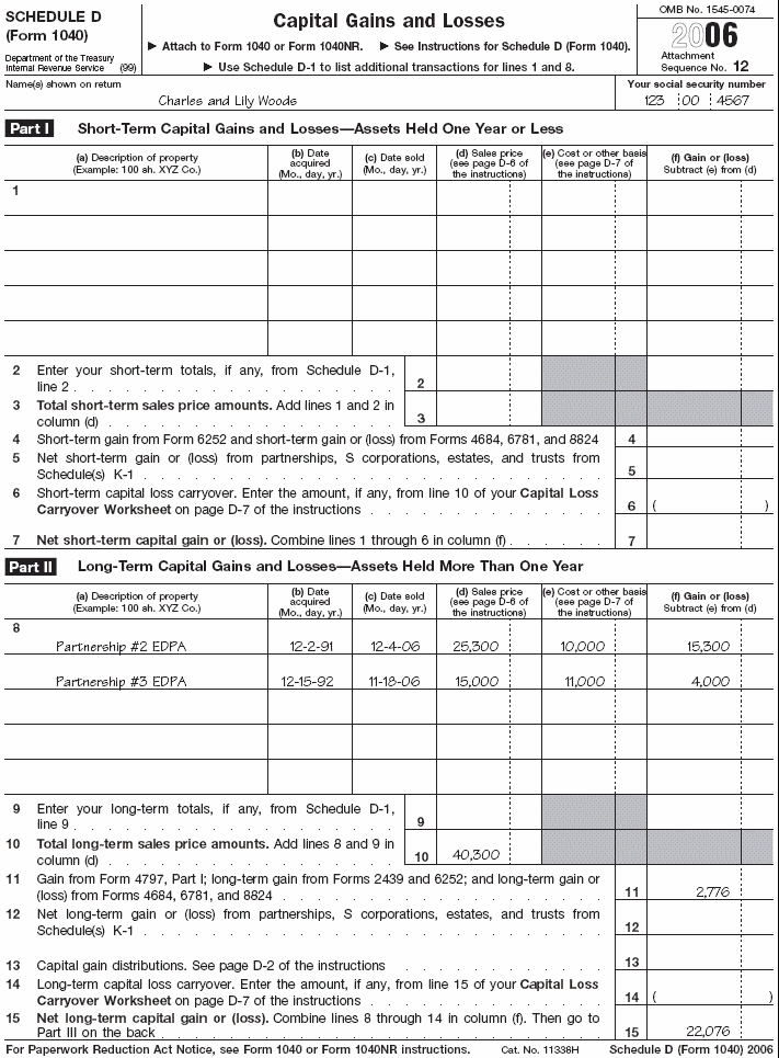 Schedule D (Form 1040), page 1 