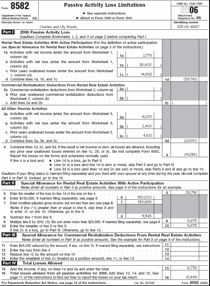 Form 8582 Form: 8582