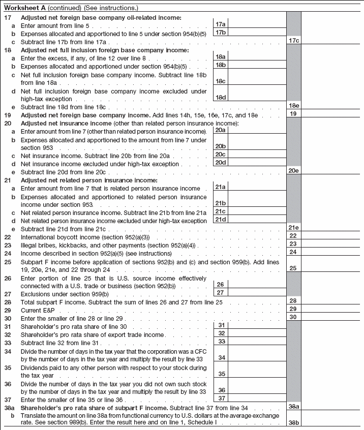 Worksheet A (continued)