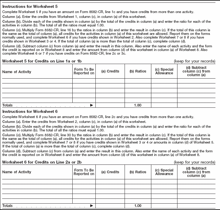 Worksheets 5 and 6