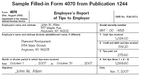 Filled-in Form 4070