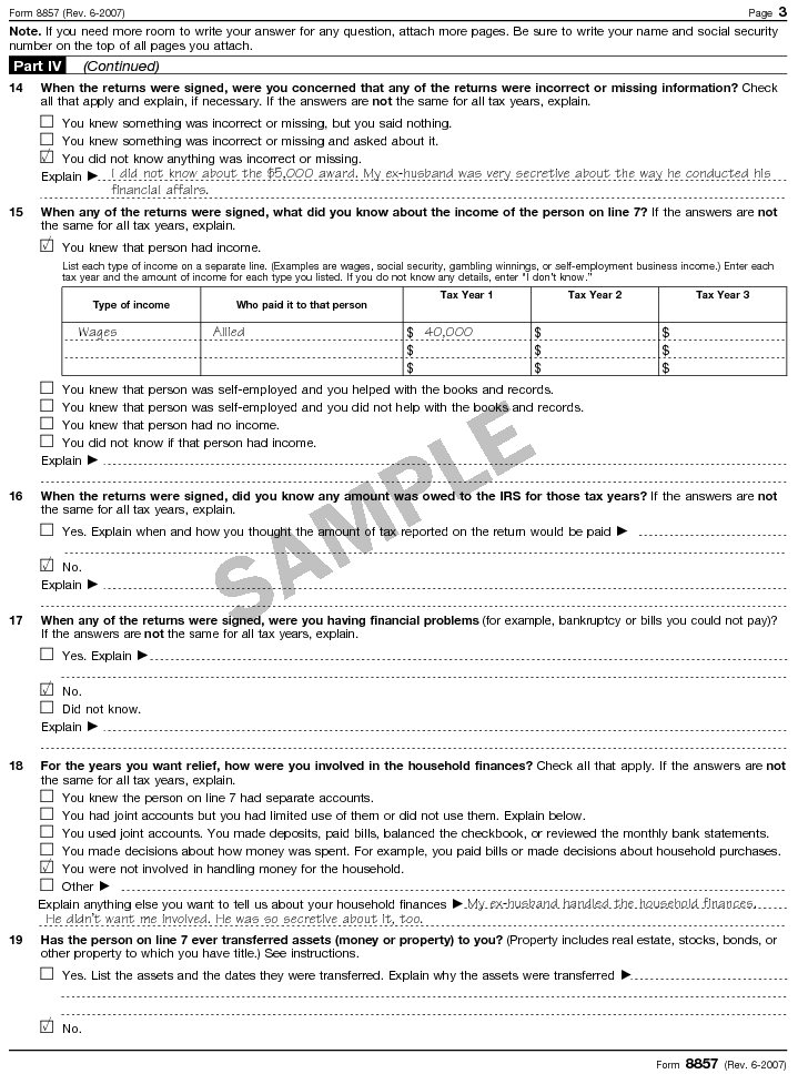 Boulder's filled-in Form 8857 page 3